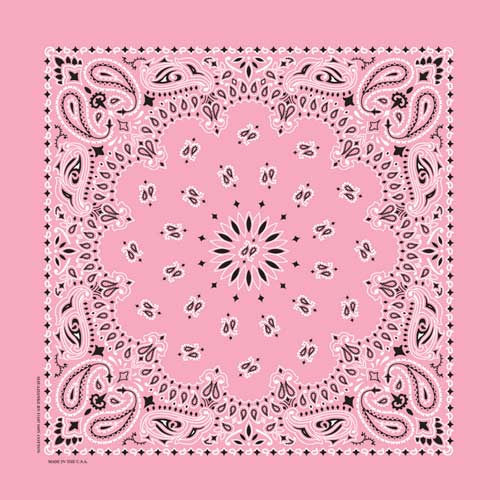 Light Pink 17" x 17" Farmer Paisley Print Bandana