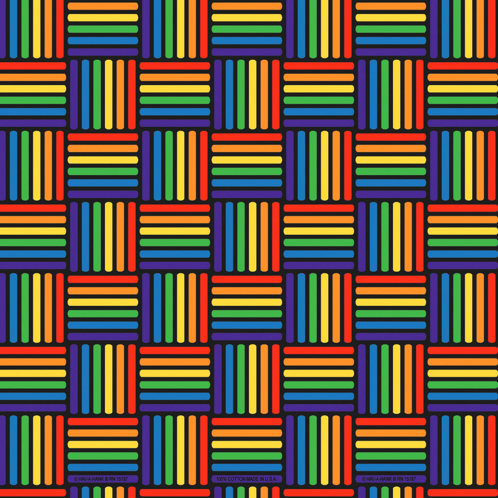 Rainbow Weave 22" x 22" Novelty Print Bandana