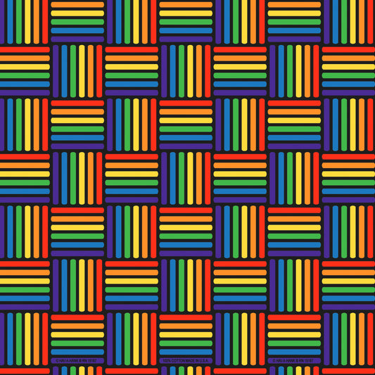 Rainbow Weave 22" x 22" Novelty Print Bandana