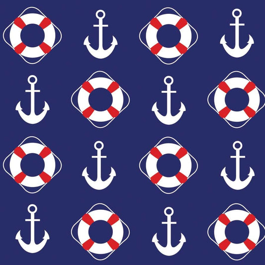 Life Saver & Anchors 22" x 22" Novelty Print Bandana