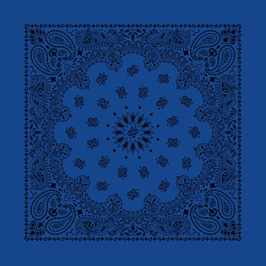 Royal Blue 22" x 22" Contemporary Paisley Print Bandana