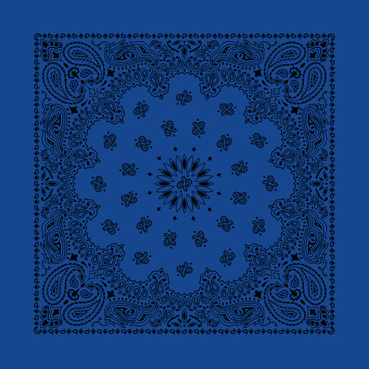 Royal Blue 22" x 22" Contemporary Paisley Print Bandana