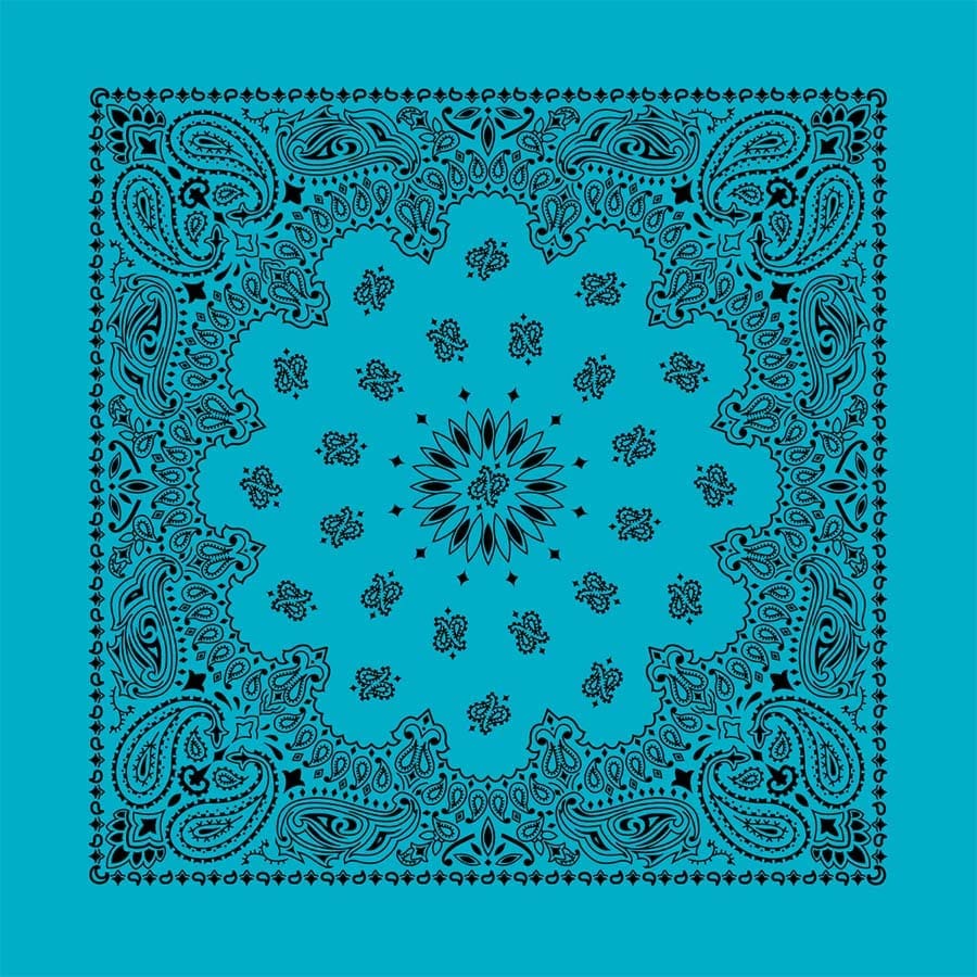 Turquoise 22" x 22" Contemporary Paisley Print Bandana