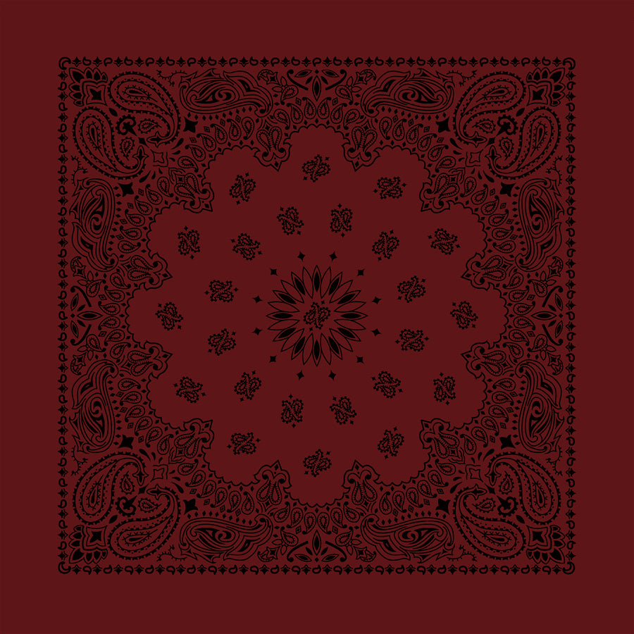 Burgundy 22" x 22" Contemporary Paisley Print Bandana
