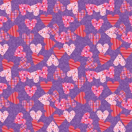 Plaid & Polka Dot Hearts 22" x 22" Valentine's Day Print Bandana