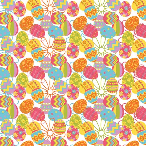 Tossed Eggs 22" x 22" Spring Easter Print Bandana