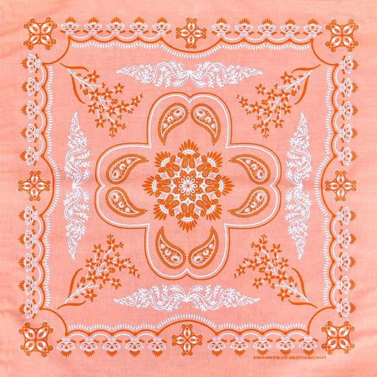 Coral 27" x 27" Floral Paisley Print Bandana