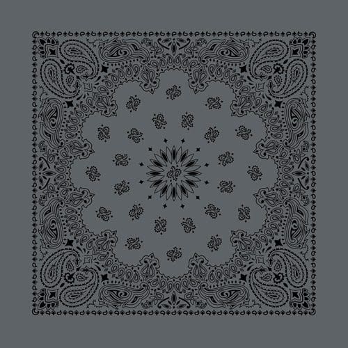 Charcoal/Black 27" x 27" Austin Paisley Print Bandana