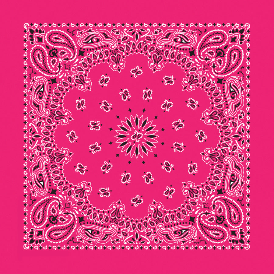 Hot Pink 35" x 35" X-Large Paisley Print Bandana