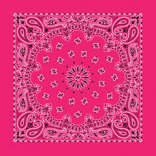 Hot Pink 35" x 35" X-Large Paisley Print Bandana
