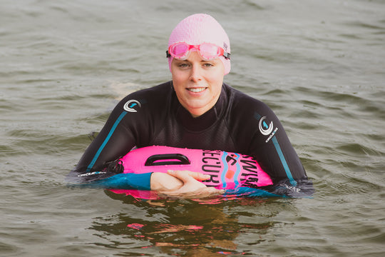 Swim Secure Lightweight Waterproof 28L Dry Bag | Inflatable Tow Float Safety, Pink