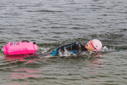 Swim Secure Lightweight Waterproof 28L Dry Bag | Inflatable Tow Float Safety, Pink