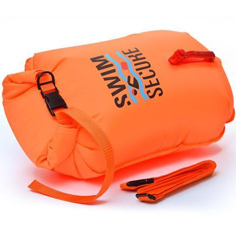 Swim Secure Lightweight Waterproof 28L Dry Bag | Inflatable Tow Float Safety Orange