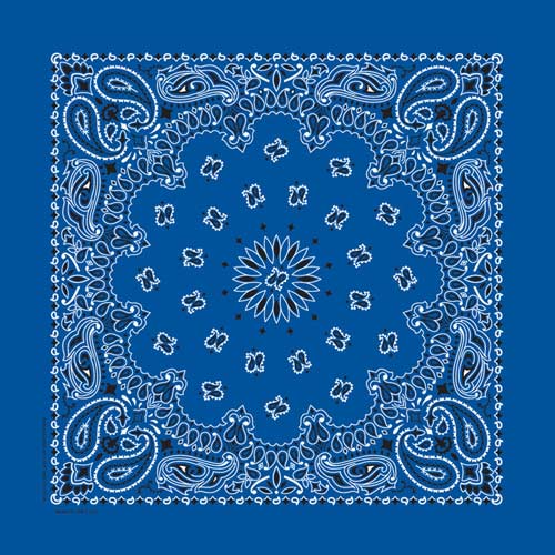Royal Blue 22" x 22" Paisley Print Bandana