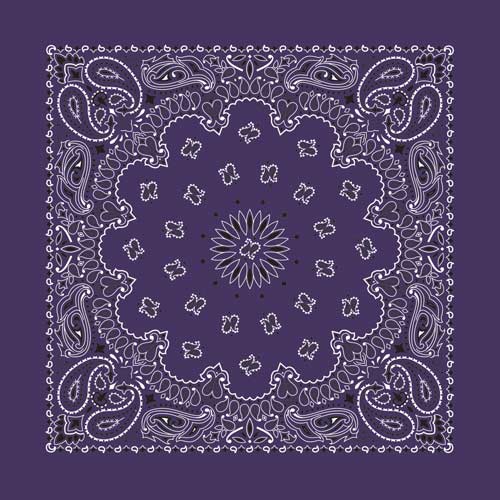 Plum 22" x 22" Paisley Print Bandana