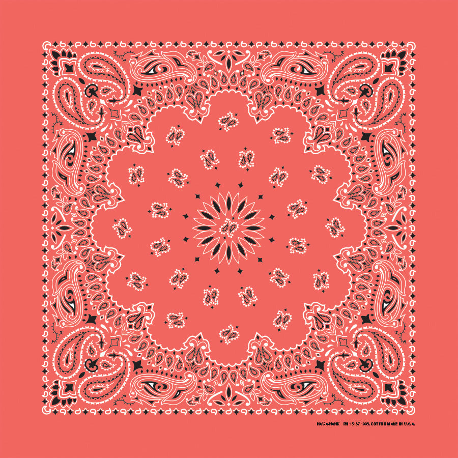 Honeysuckle 22" x 22" Paisley Print Bandana