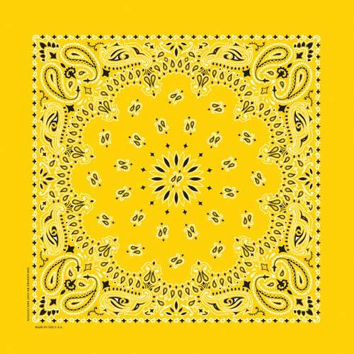 Lemon 22" x 22" Paisley Print Bandana