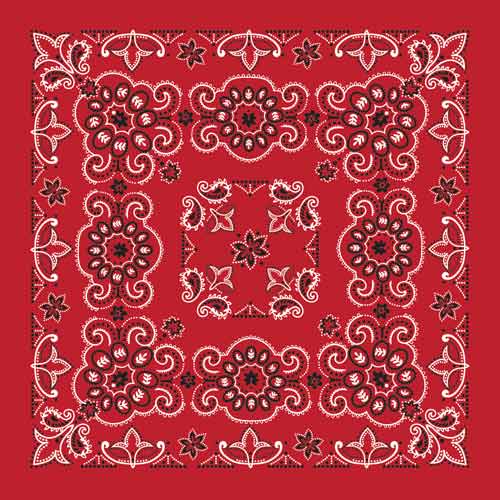 Red 27" x 27" Texas Paisley Print Bandana
