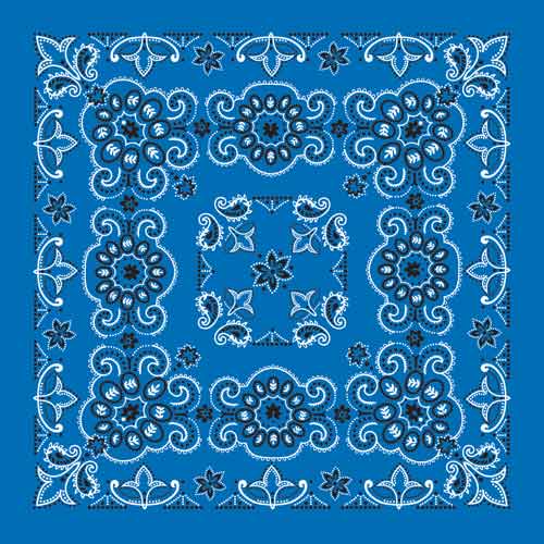 Royal Blue 27" x 27" Texas Paisley Print Bandana