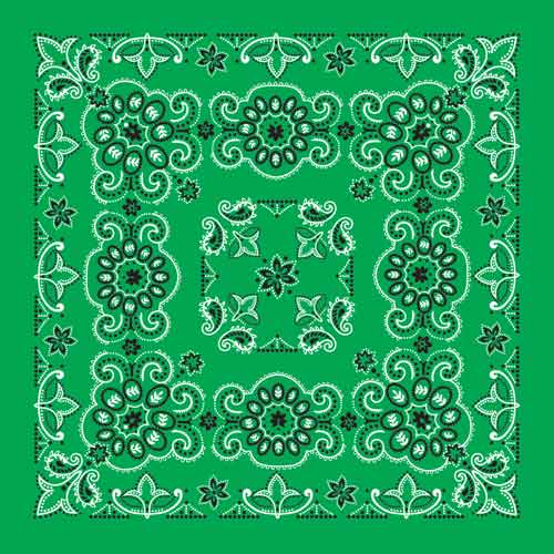 Kelly Green 27" x 27" Texas Paisley Print Bandana