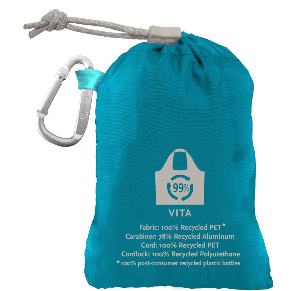 ChicoBag Vita RePETe Reusable Tote Bag with Carabiner Compact Reusable Shopping