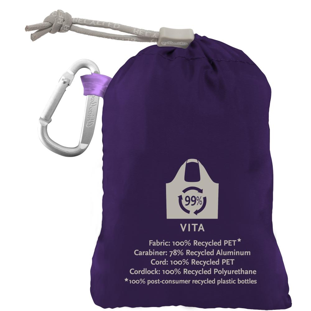 ChicoBag Vita RePETe Reusable Tote Bag with Carabiner Compact Reusable Shopping