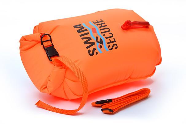 Swim Secure Lightweight Waterproof 20L Dry Bag | Inflatable Tow Float Safety, Orange