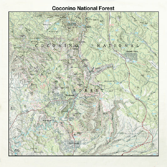 Coconino National Forest 22" x 22" Map Bandana
