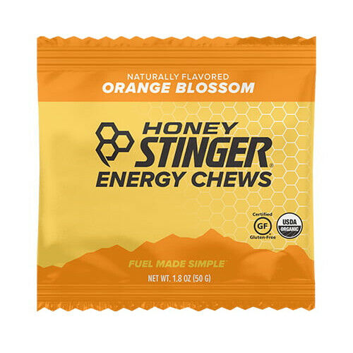 Honey Stinger Organic Orange Blossom Energy Chew | Gluten Free & Caffeine Free | For Exercise, Running and Performance | Sports Nutrition for Home & Gym, Pre and Mid Workout | 12 Pack, 21.6oz