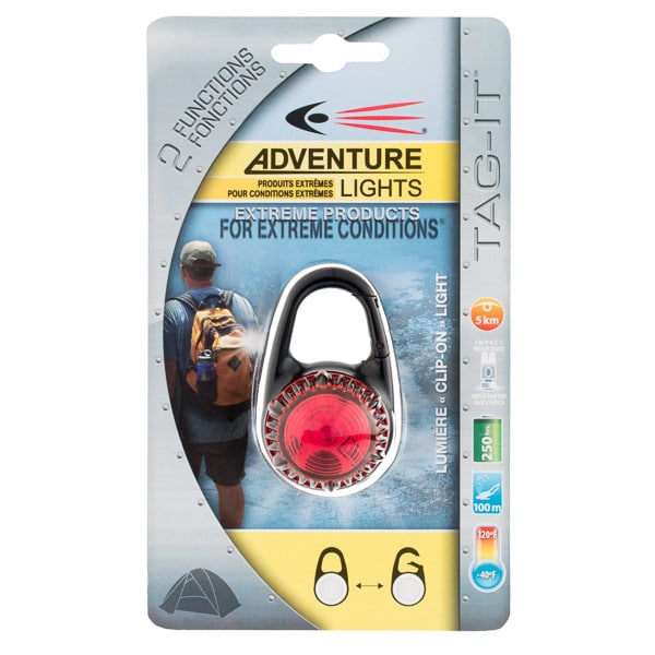 Guardian Tag-It LED Clip On Light (Red) Carabiner Waterproof