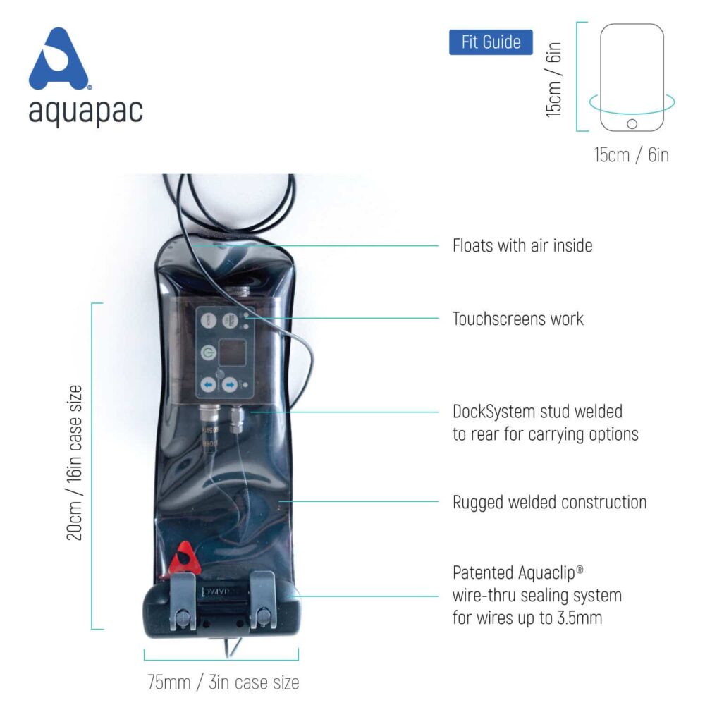 Aquapac Waterproof Radio Microphone Connected Electronics Wire-Through Case, PRO