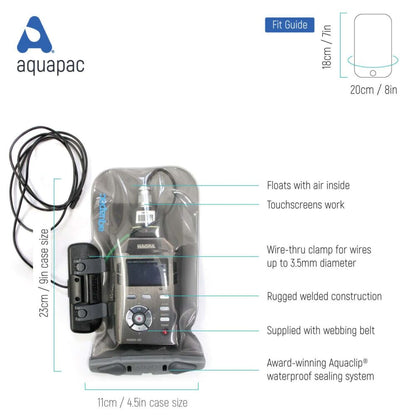 Aquapac Waterproof Radio Microphone Connected Electronics Wire-Through Case, Medium