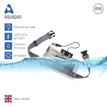 Aquapac Waterproof Radio Microphone Connected Electronics Wire-Through Case, Large