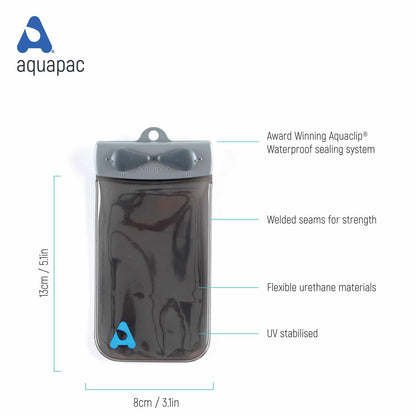 Aquapac Keymaster Waterproof Car Key Pouch for Swimming, Surfing or Kayaking - Underwater Waterproof Money Holder, Gray