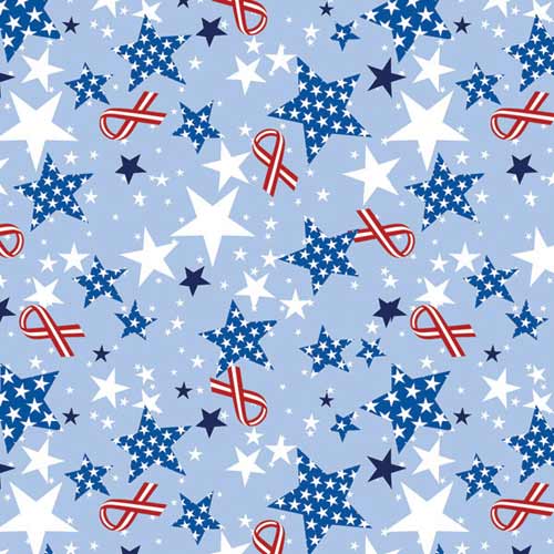 Ribbons & Stars 22" x 22" Patriotic Print Bandana