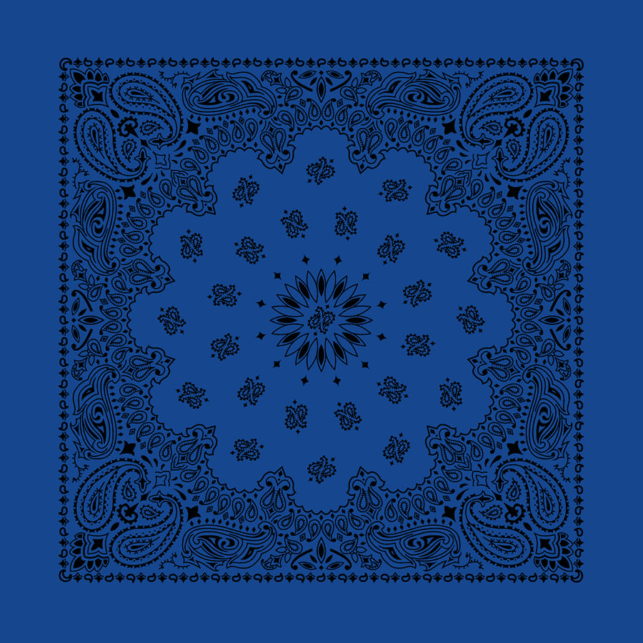 Royal Blue 22" x 22" Contemporary Paisley Print Bandana