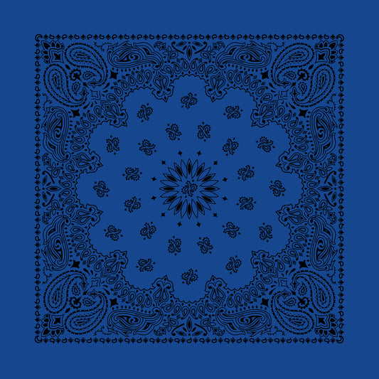 Royal Blue 22" x 22" Contemporary Paisley Print Bandana