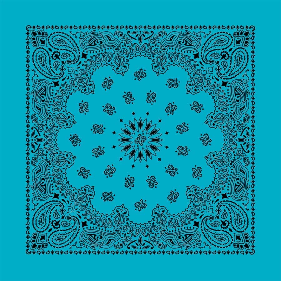 Turquoise 22" x 22" Contemporary Paisley Print Bandana