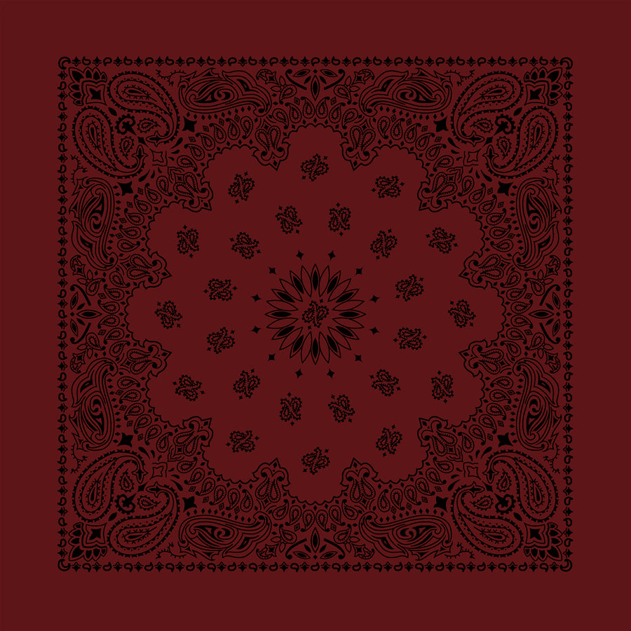 Burgundy 22" x 22" Contemporary Paisley Print Bandana