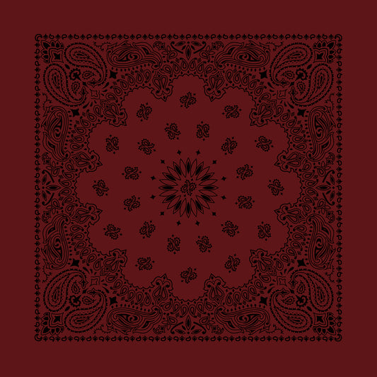 Burgundy 22" x 22" Contemporary Paisley Print Bandana