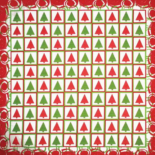 Christmas Checkers 22" x 22" Seasonal Print Bandana