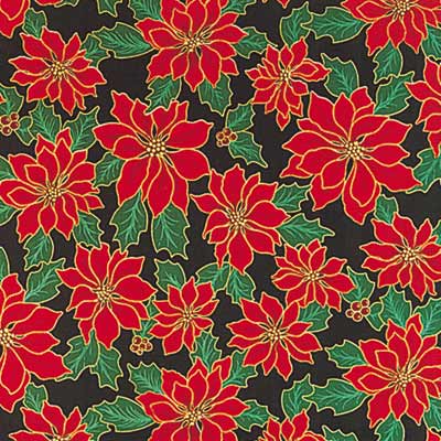 Green Poinsettia 22" x 22" Christmas Print Bandana