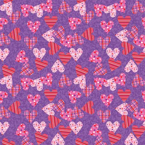 Plaid & Polka Dot Hearts 22" x 22" Valentine's Day Print Bandana