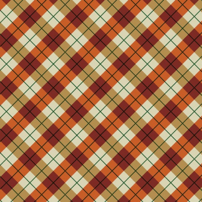 Fall Plaid 22" x 22" Seasonal Print Bandana