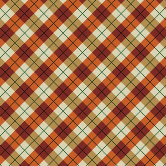 Fall Plaid 22" x 22" Seasonal Print Bandana