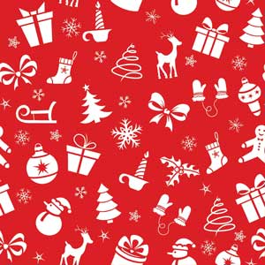Christmas Surprises Red 22" x 22" Seasonal Print Bandana
