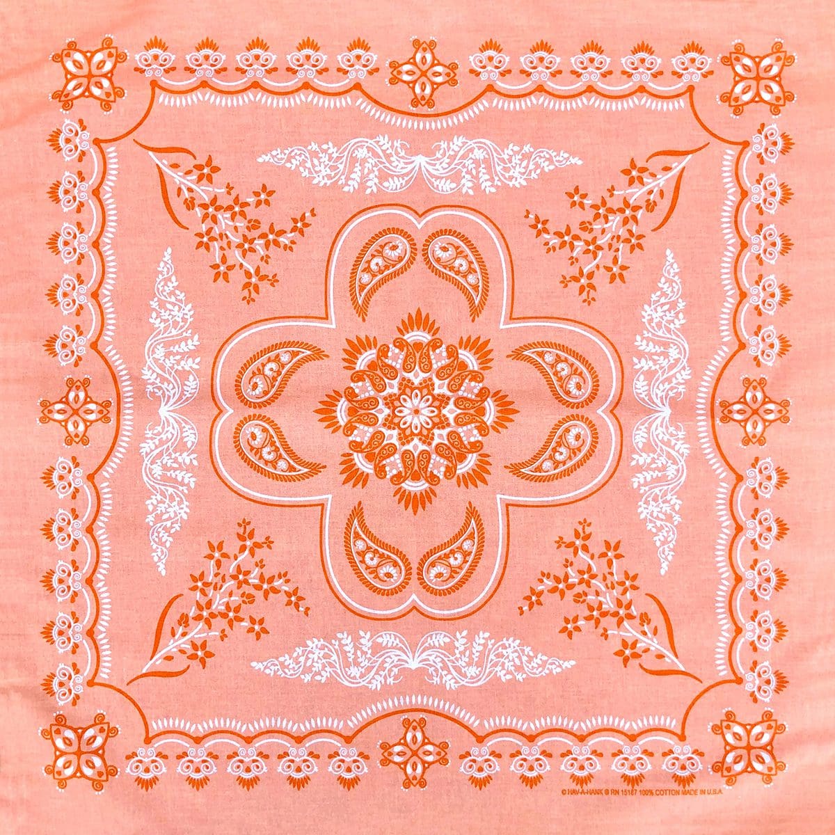 Coral 27" x 27" Floral Paisley Print Bandana