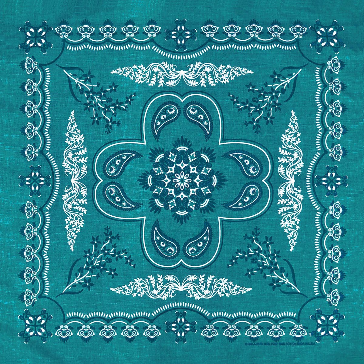 Mirage Blue 27" x 27" Floral Paisley Print Bandana