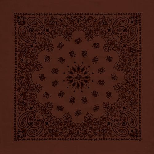 Cocoa/Black 27" x 27" Austin Paisley Print Bandana