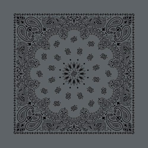 Charcoal/Black 27" x 27" Austin Paisley Print Bandana